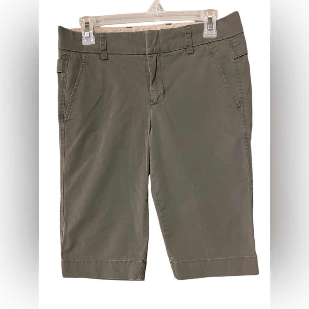 Vince Capri Women’s 4 Chino Green Pants Straight Flat Front Stretch Comfort